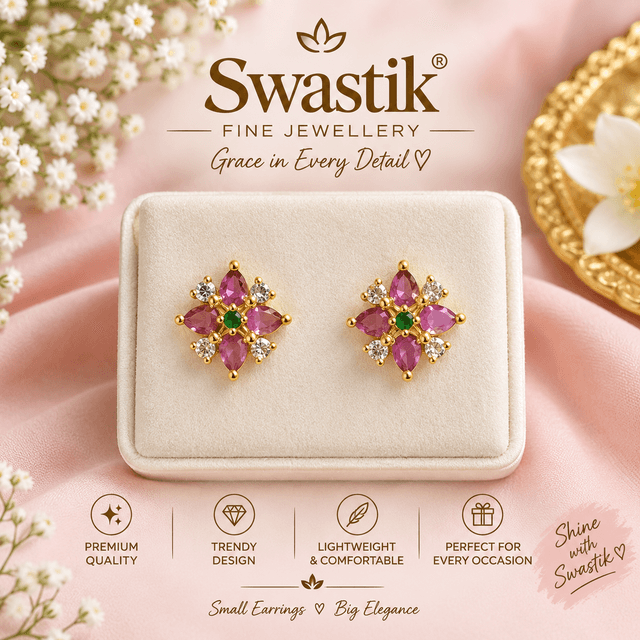 Swastik Traditional Stone Earrings ๐โจ