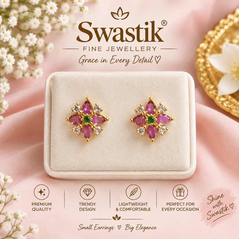 Swastik Traditional Stone Earrings ๐โจ